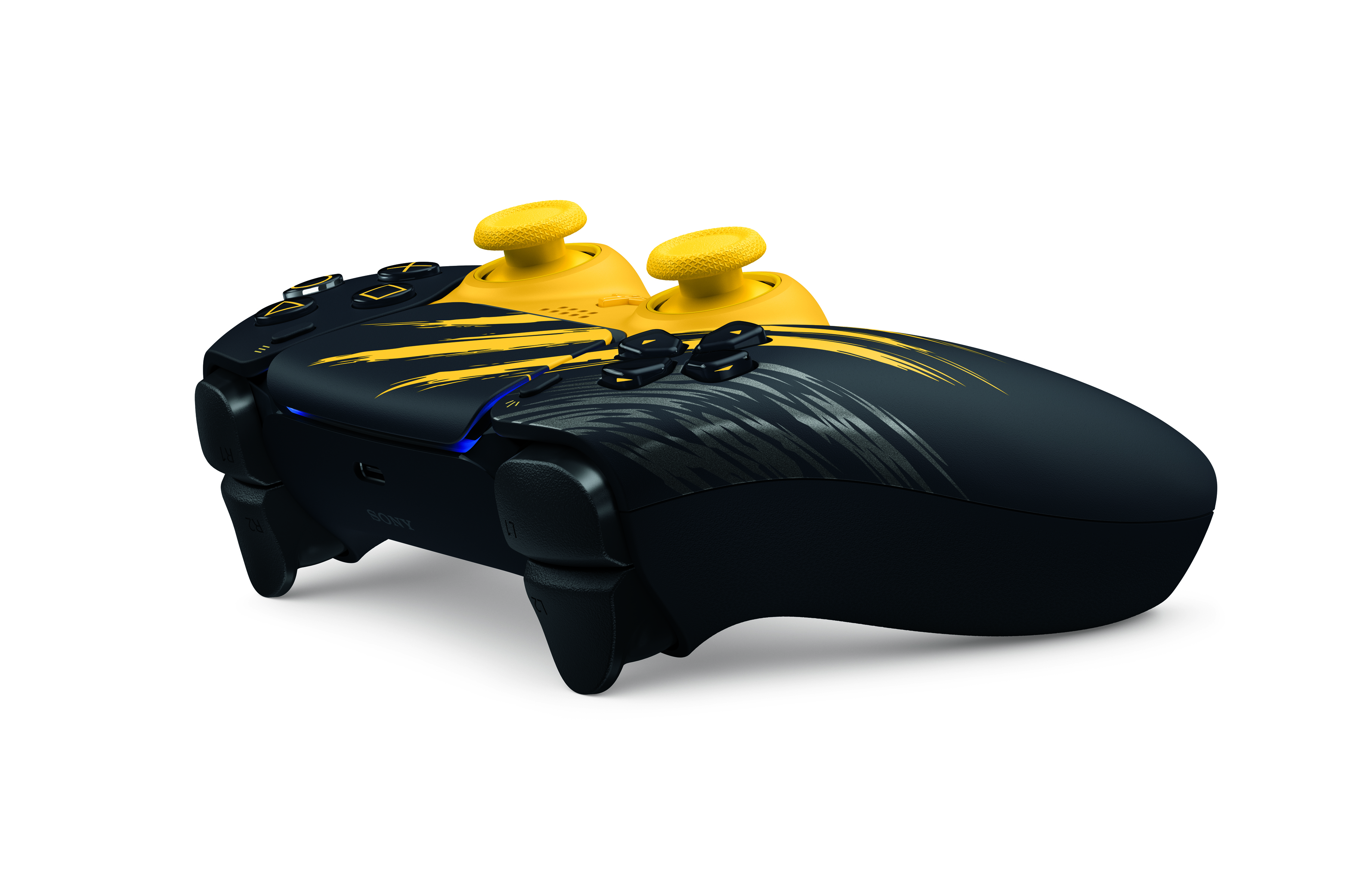 Kontroler DualSense Wolverine Battle Yellow - ujecie pod katem