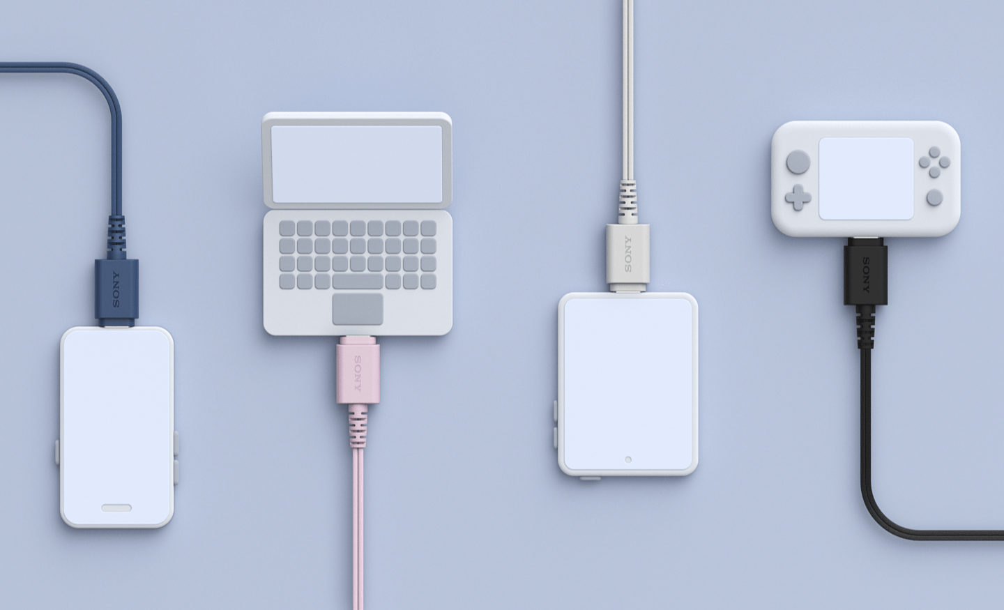 Słuchawki douszne Sony IER-EX15C, niebieskie, różowe, białe, czarne