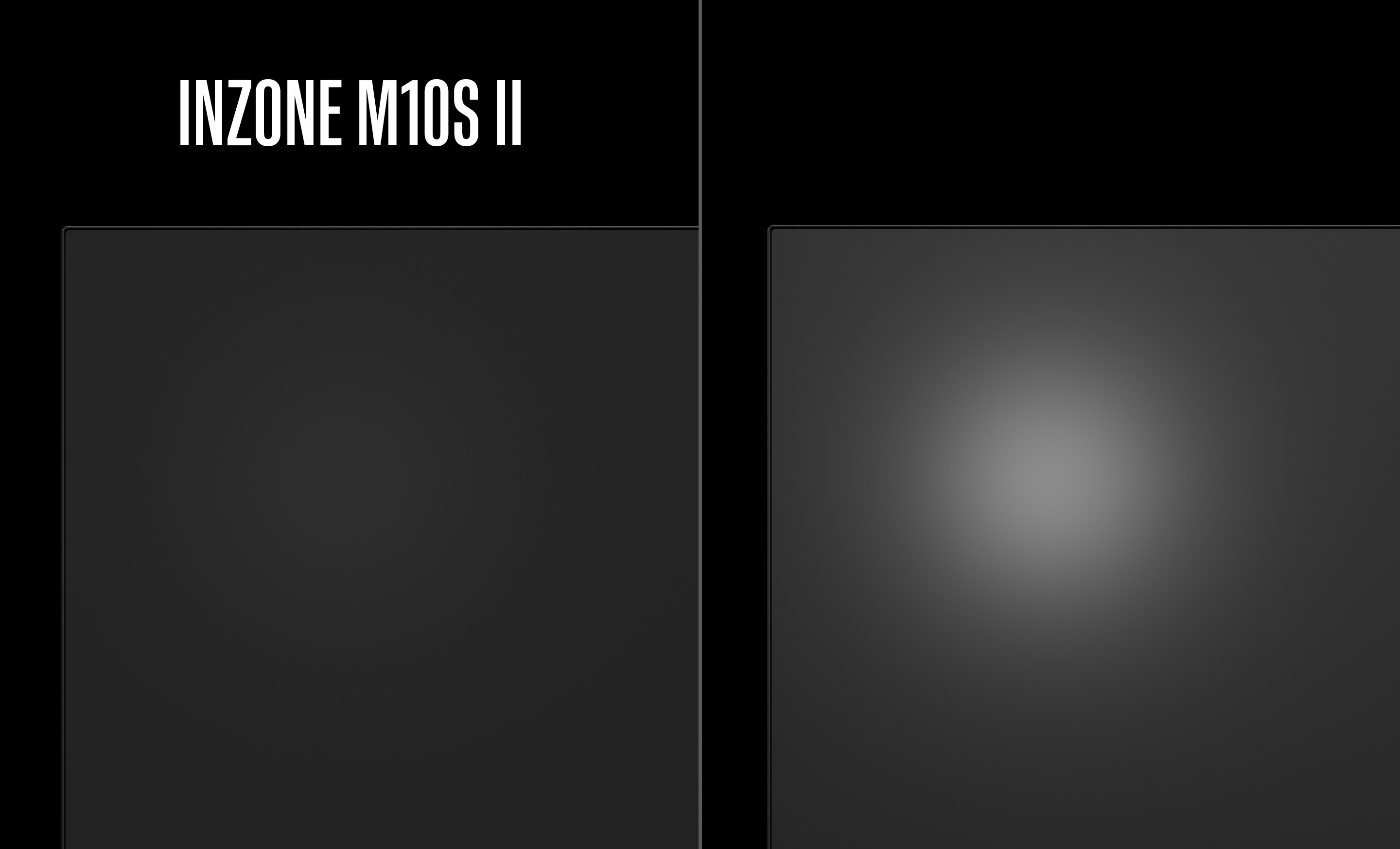 Po prawej stronie konwencjonalny monitor, po lewej INZONE M10S II z powłoką antyrefleksyjną