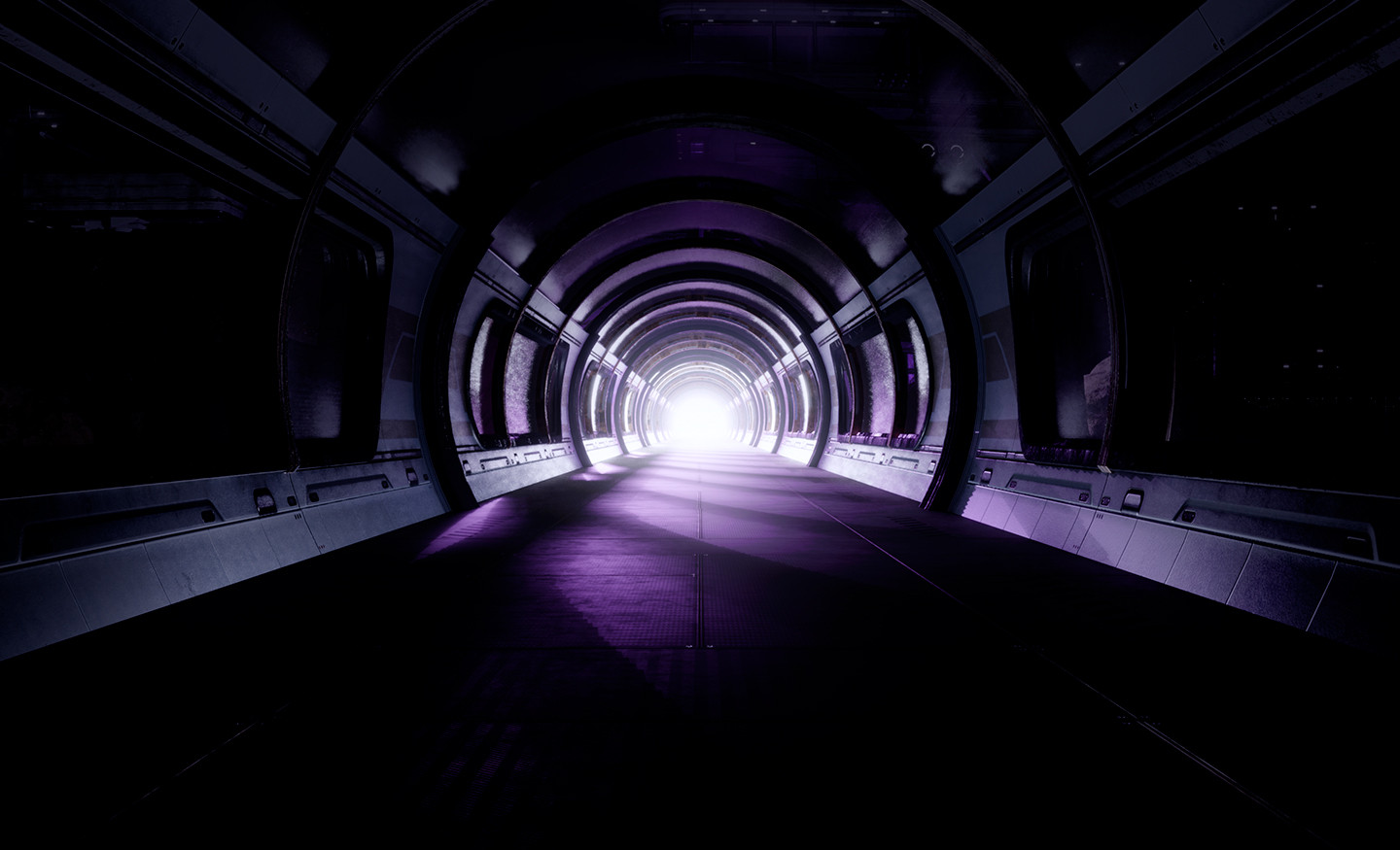 Tunel w kosmosie, na końcu tunelu jasne światło
