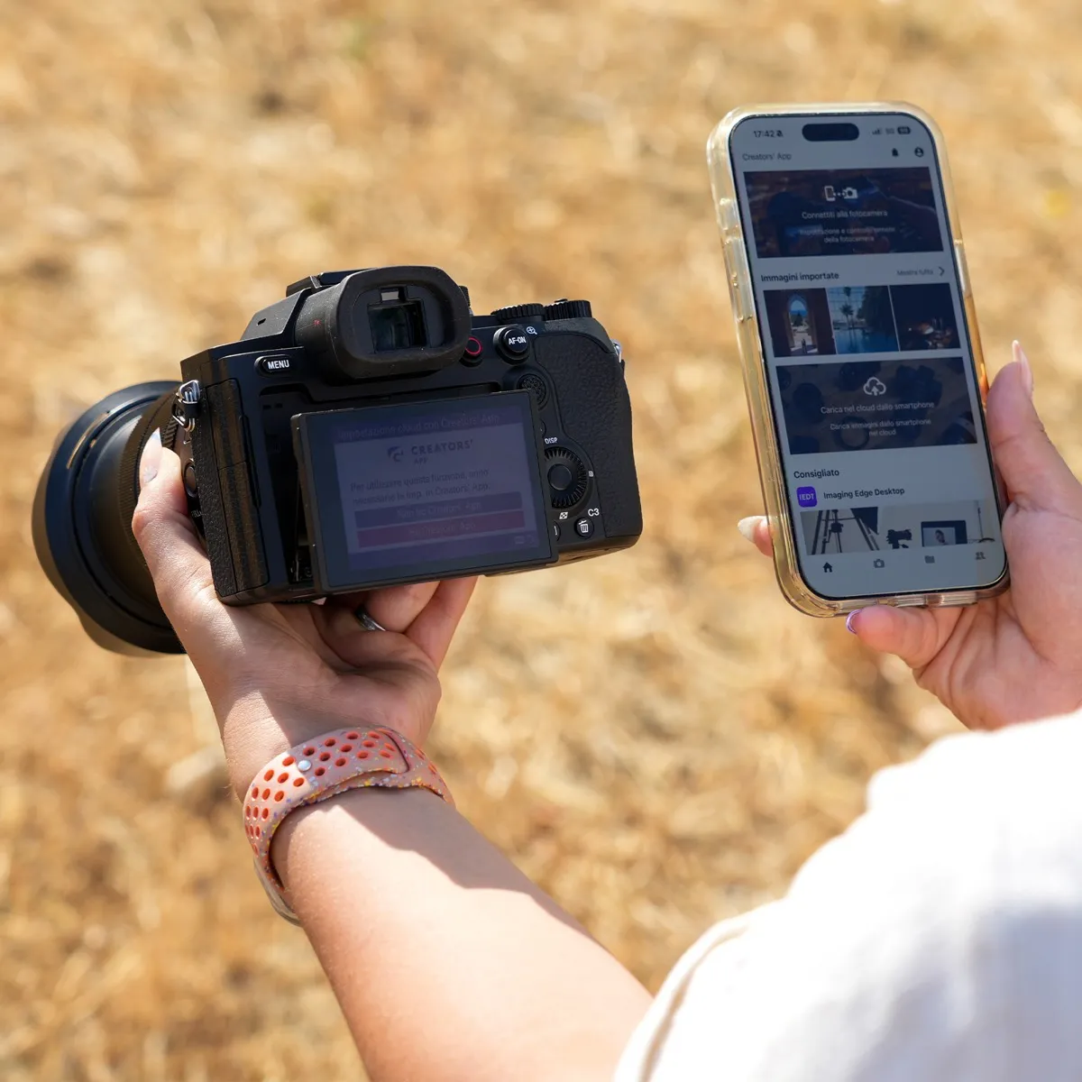 Transfer zdjęć z RX10 V do aplikacji Creators' App
