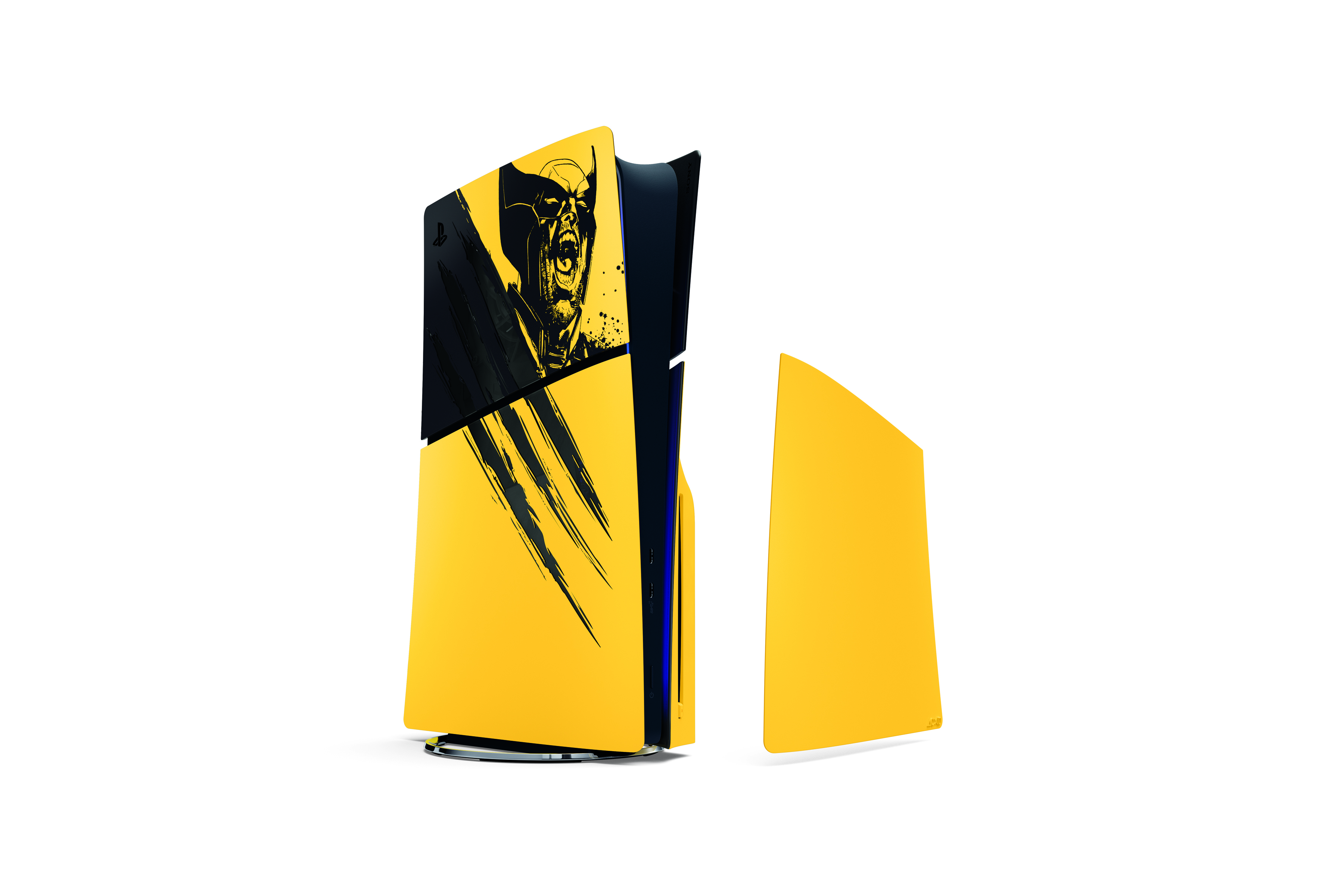 Oslony konsoli PS5 Marvel's Wolverine Battle Yellow - ujecie pod katem
