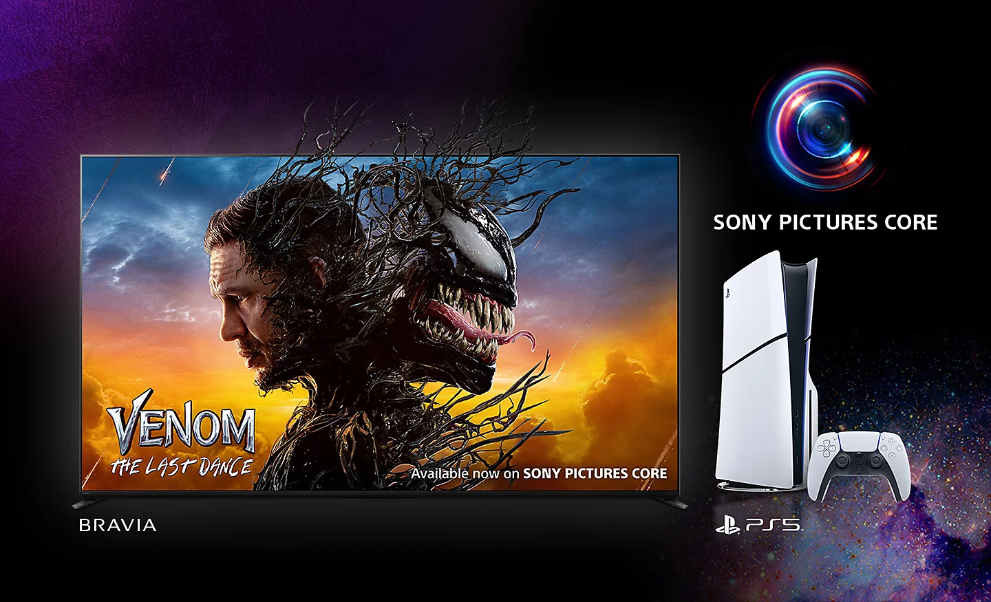 Sony Pictures Core na konsoli PlayStation 5 — interfejs aplikacji z biblioteką filmów