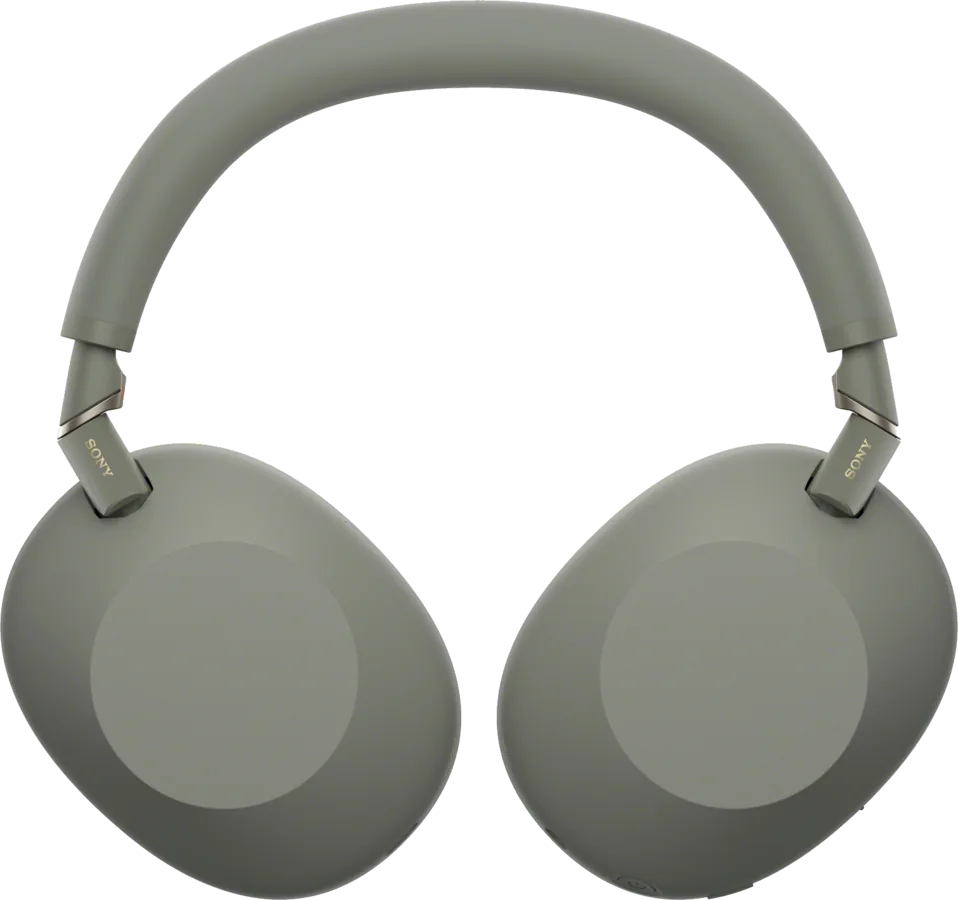 Sony WH-1000XM6 w kolorze oliwkowym z obróconymi nausznikami
