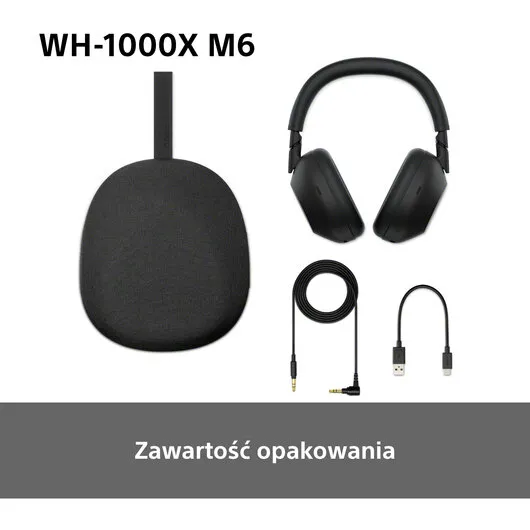 Słuchawki bezprzewodowe Sony (czarne) | WH-1000XM6B
