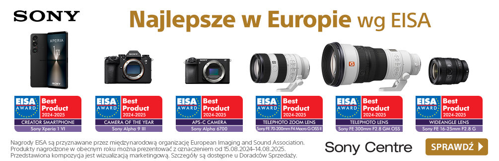 Najlepsze w Europie wg EISA - produkty Sony