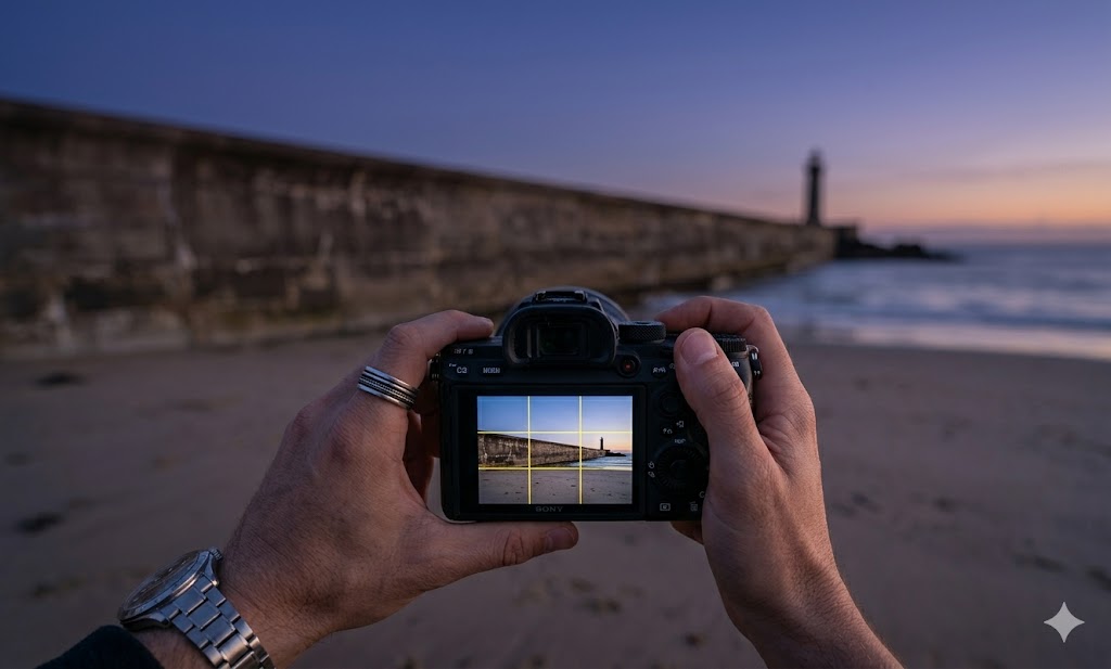 Obróbka zdjęć w programie Adobe Lightroom na monitorze komputerowym